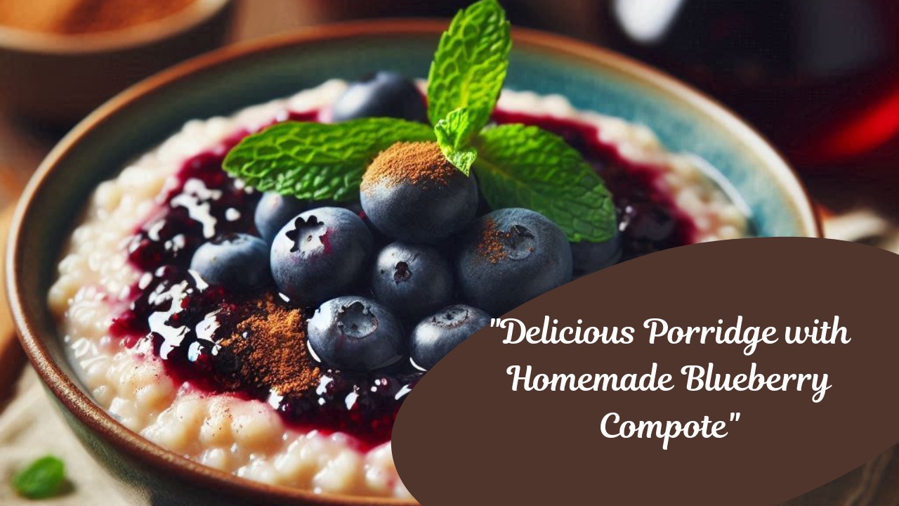 “Delicious Porridge with Homemade Blueberry Compote”